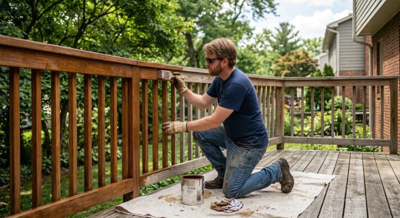 Wood Railing Staining Service