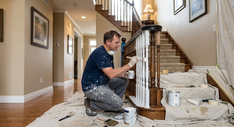 Indoor Staircase Painting in Waco, TX